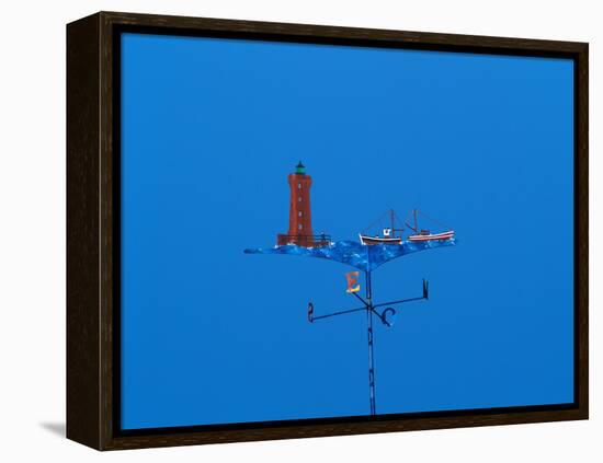 Low angle view of weather vane-null-Framed Premier Image Canvas