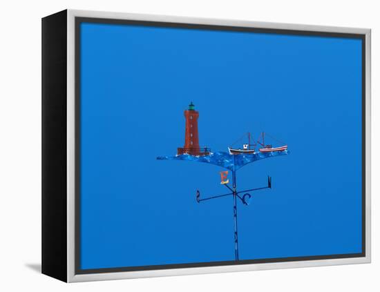 Low angle view of weather vane-null-Framed Premier Image Canvas