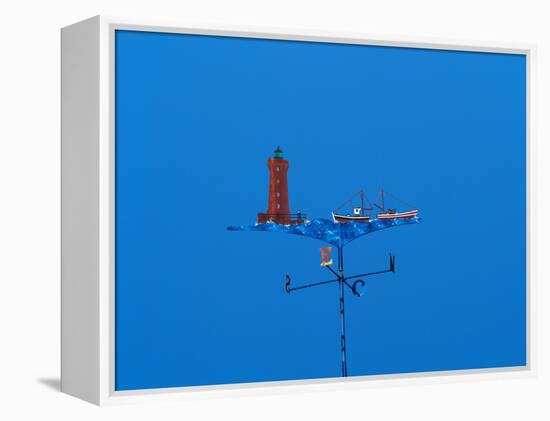 Low angle view of weather vane-null-Framed Premier Image Canvas