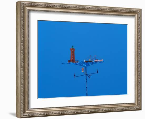 Low angle view of weather vane-null-Framed Photographic Print