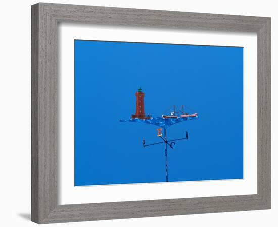 Low angle view of weather vane-null-Framed Photographic Print