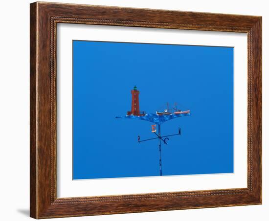 Low angle view of weather vane-null-Framed Photographic Print