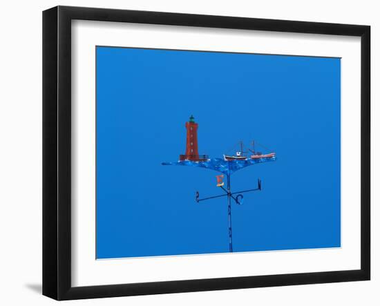 Low angle view of weather vane-null-Framed Photographic Print