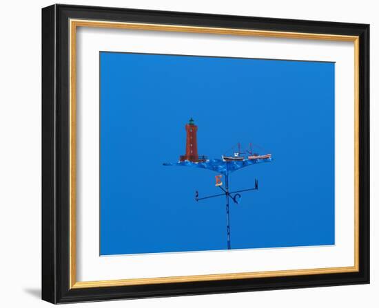 Low angle view of weather vane-null-Framed Photographic Print