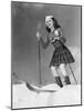 Low Angle View of Young Woman Skiing-null-Mounted Photo