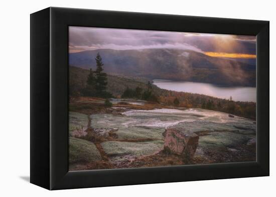 Low Light & Mist at Eagle Lake Acadia National Park Maine Mount Desert-Vincent James-Framed Premier Image Canvas