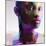 Low Poly Abstract Portrait of a Black Girl-musicman-Mounted Art Print