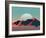 Low-Poly Mountain Landscape at Dusk with Moon-Mark Kirkpatrick-Framed Art Print