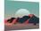 Low-Poly Mountain Landscape at Dusk with Moon-Mark Kirkpatrick-Mounted Art Print