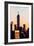 Low Poly New York Art - 1 WTC Sunset II-Philippe Hugonnard-Framed Art Print