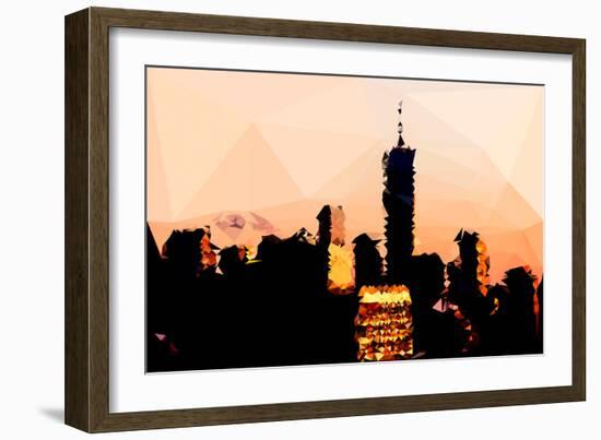 Low Poly New York Art - 1 WTC Sunset-Philippe Hugonnard-Framed Premium Giclee Print