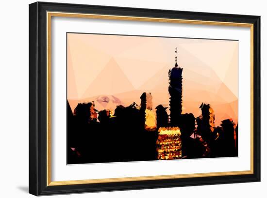 Low Poly New York Art - 1 WTC Sunset-Philippe Hugonnard-Framed Premium Giclee Print