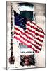 Low Poly New York Art - American Flag-Philippe Hugonnard-Mounted Art Print