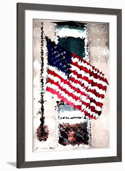 Low Poly New York Art - American Flag-Philippe Hugonnard-Framed Art Print