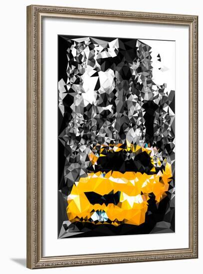 Low Poly New York Art - B&W Taxi NYC-Philippe Hugonnard-Framed Art Print