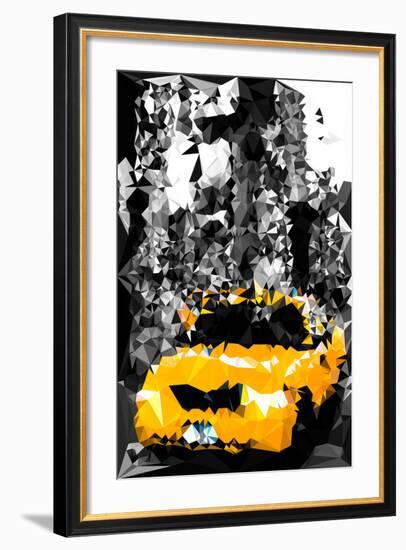 Low Poly New York Art - B&W Taxi NYC-Philippe Hugonnard-Framed Art Print