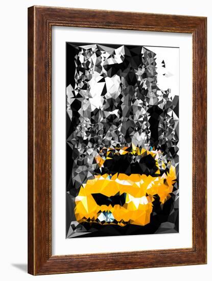 Low Poly New York Art - B&W Taxi NYC-Philippe Hugonnard-Framed Art Print