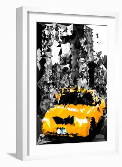 Low Poly New York Art - B&W Taxi NYC-Philippe Hugonnard-Framed Art Print