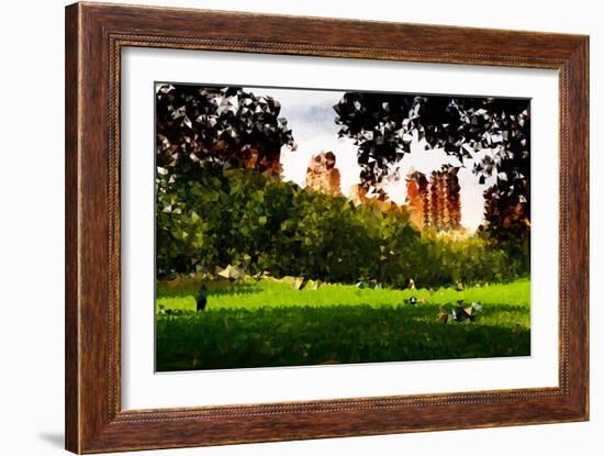 Low Poly New York Art - Central Park Summer-Philippe Hugonnard-Framed Art Print