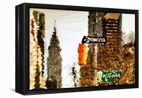 Low Poly New York Art - Chrysler Building-Philippe Hugonnard-Framed Stretched Canvas