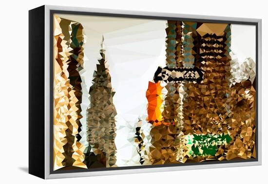 Low Poly New York Art - Chrysler Building-Philippe Hugonnard-Framed Stretched Canvas