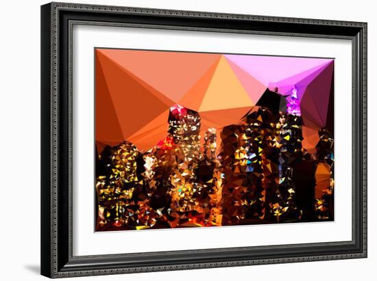 Low Poly New York Art - Empire and Chrysler Buildings-Philippe Hugonnard-Framed Art Print