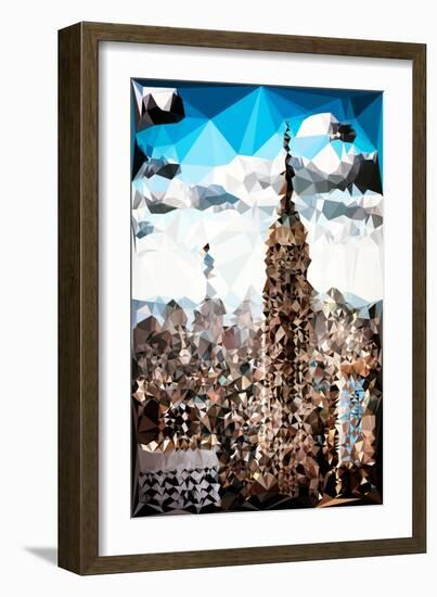 Low Poly New York Art - Empire State Building and 1 WTC-Philippe Hugonnard-Framed Premium Giclee Print