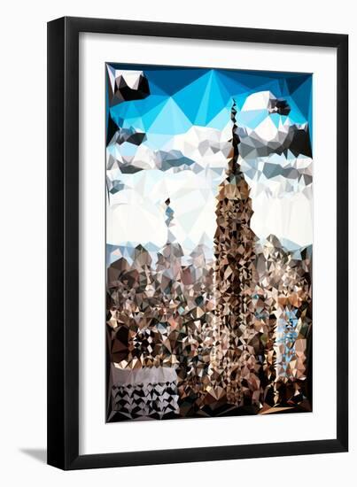 Low Poly New York Art - Empire State Building and 1 WTC-Philippe Hugonnard-Framed Premium Giclee Print
