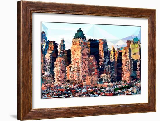 Low Poly New York Art - Hell's Kitchen Buildings II-Philippe Hugonnard-Framed Art Print