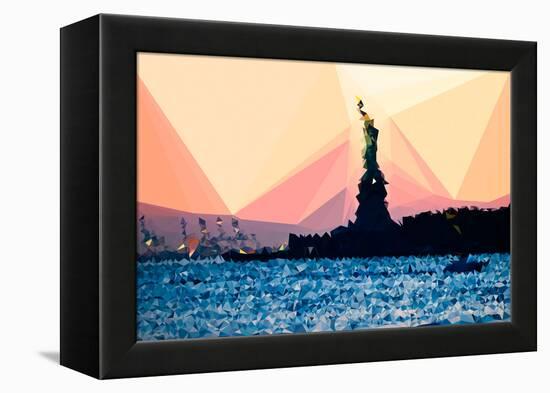 Low Poly New York Art - Liberty-Philippe Hugonnard-Framed Stretched Canvas