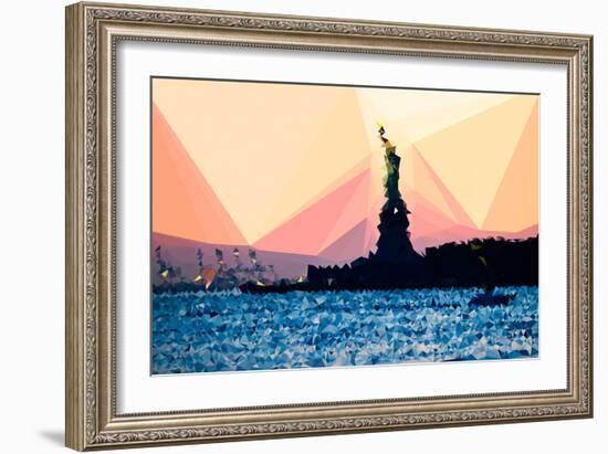 Low Poly New York Art - Liberty-Philippe Hugonnard-Framed Art Print