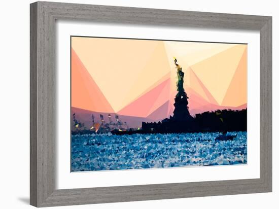 Low Poly New York Art - Liberty-Philippe Hugonnard-Framed Art Print