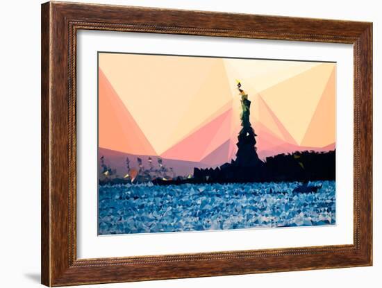 Low Poly New York Art - Liberty-Philippe Hugonnard-Framed Art Print