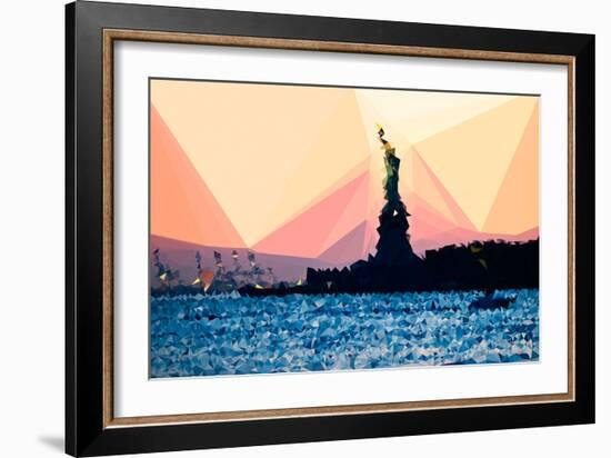 Low Poly New York Art - Liberty-Philippe Hugonnard-Framed Art Print