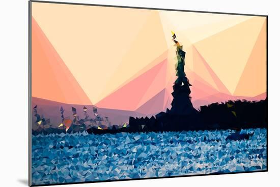 Low Poly New York Art - Liberty-Philippe Hugonnard-Mounted Art Print