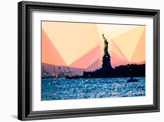 Low Poly New York Art - Liberty-Philippe Hugonnard-Framed Art Print