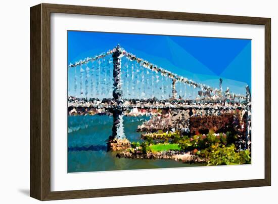 Low Poly New York Art - Manhattan Bridge II-Philippe Hugonnard-Framed Art Print