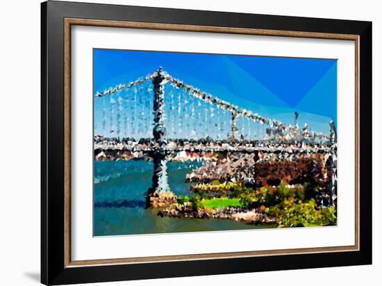 Low Poly New York Art - Manhattan Bridge II-Philippe Hugonnard-Framed Art Print