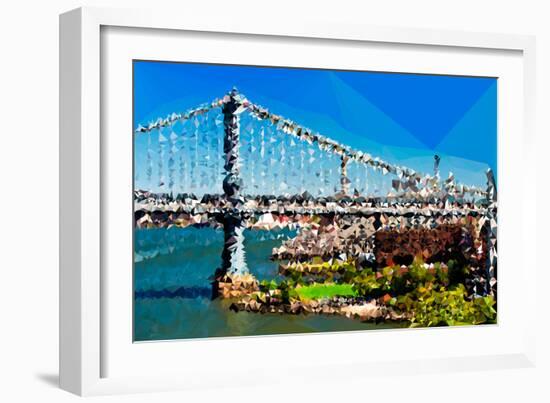 Low Poly New York Art - Manhattan Bridge II-Philippe Hugonnard-Framed Art Print