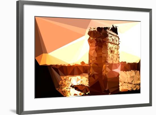 Low Poly New York Art - Manhattan by Night-Philippe Hugonnard-Framed Art Print