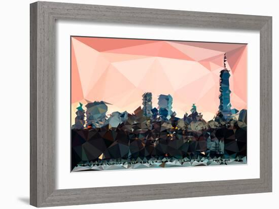 Low Poly New York Art - Manhattan Coral-Philippe Hugonnard-Framed Art Print