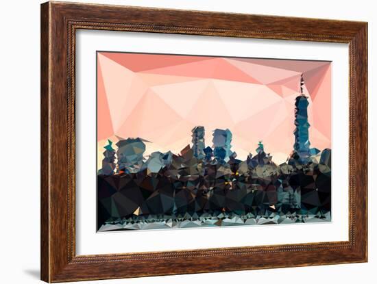 Low Poly New York Art - Manhattan Coral-Philippe Hugonnard-Framed Art Print