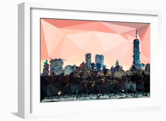 Low Poly New York Art - Manhattan Coral-Philippe Hugonnard-Framed Art Print