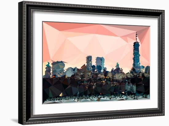 Low Poly New York Art - Manhattan Coral-Philippe Hugonnard-Framed Art Print