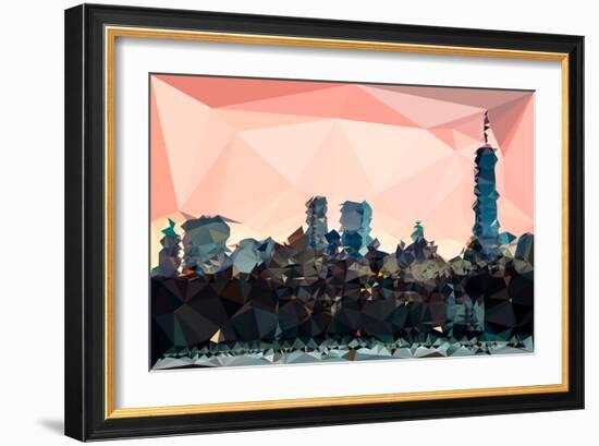 Low Poly New York Art - Manhattan Coral-Philippe Hugonnard-Framed Art Print