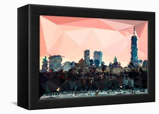 Low Poly New York Art - Manhattan Coral-Philippe Hugonnard-Framed Stretched Canvas