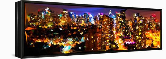 Low Poly New York Art - Manhattan Night-Philippe Hugonnard-Framed Stretched Canvas