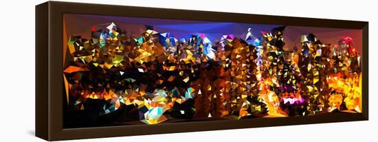 Low Poly New York Art - Manhattan Night-Philippe Hugonnard-Framed Stretched Canvas