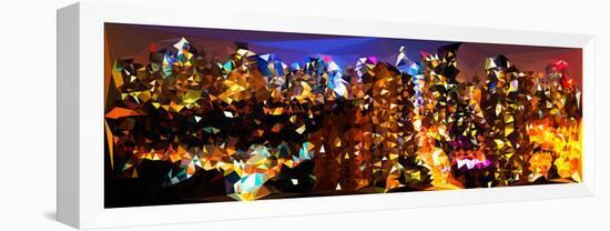 Low Poly New York Art - Manhattan Night-Philippe Hugonnard-Framed Stretched Canvas