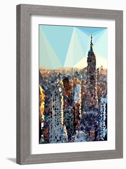 Low Poly New York Art - Manhattan Pastel-Philippe Hugonnard-Framed Art Print